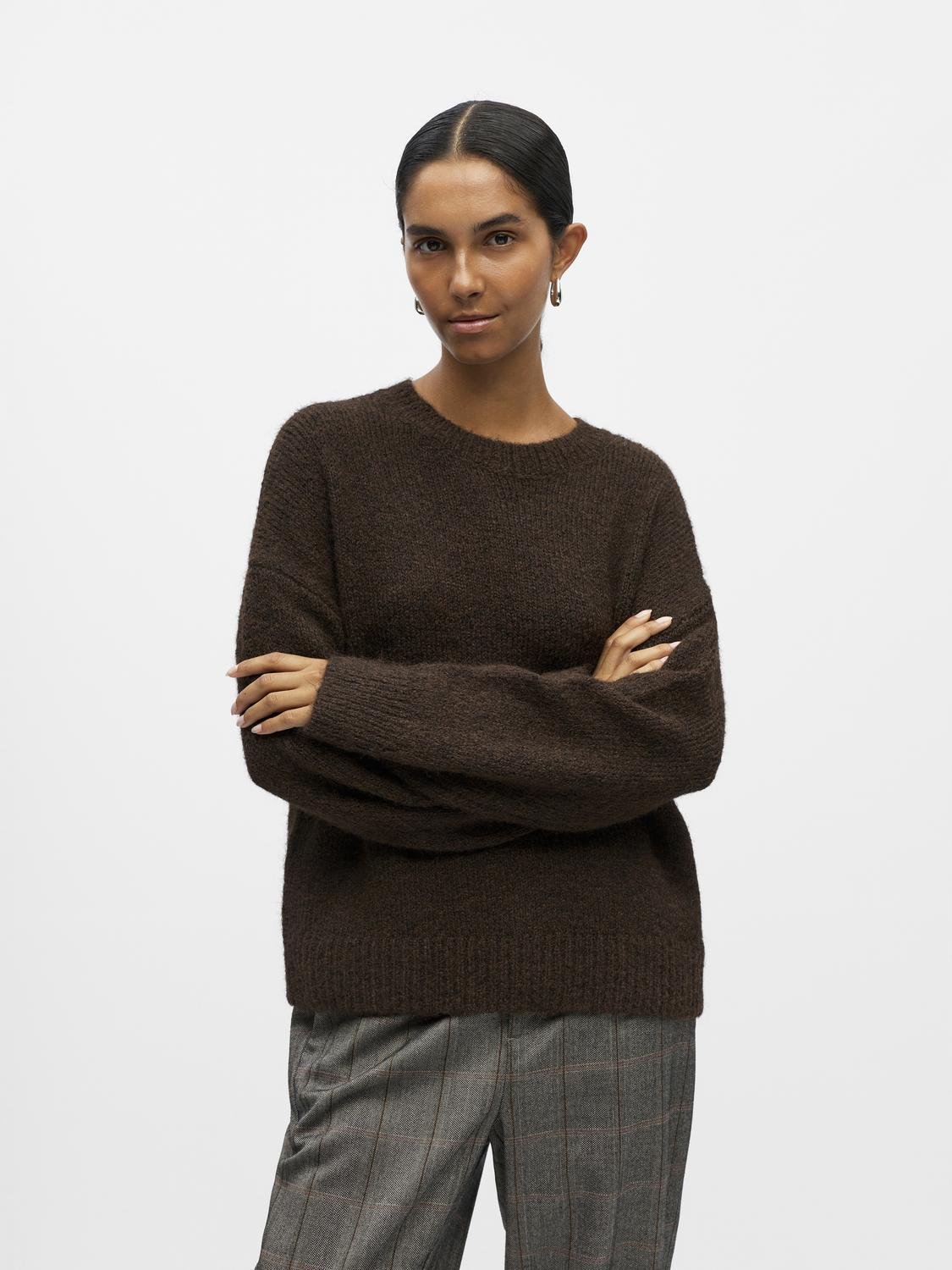 OBJSAGGIA Pullover - Seal Brown - VERO MODA & VILA Bergvik